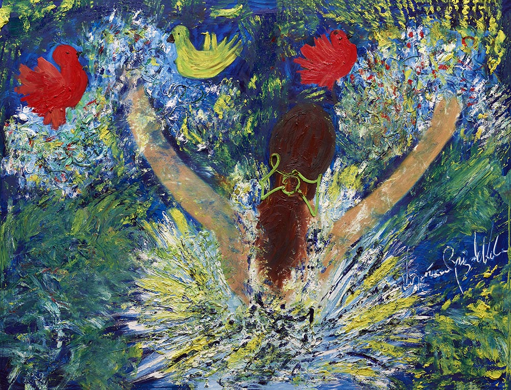 SOLD - &quot;Girl With Birds&quot;